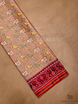 tussar white body adorned with traditional 108