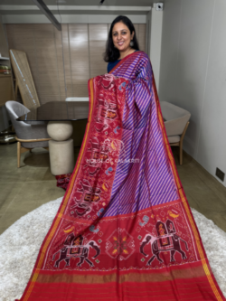 Patola Silk Saree - Purple body adorned with traditional motifs