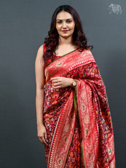 Red Ashavali Patola Saree