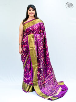 Purple Raw Silk Rajkot Patola Saree