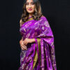 Purple Raw Silk Rajkot Patola Saree