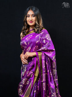 Purple Raw Silk Rajkot Patola Saree