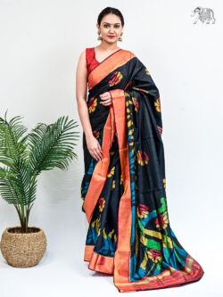 Black Rajkot Patola Saree