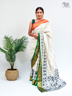 White Rajkot Patola Saree