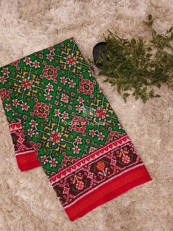Green Twill Patola Saree