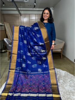 Blue Rajkot Patola Pure Silk Saree