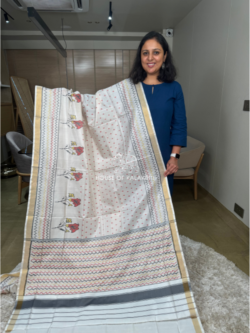 White Rajkot Patola Pure Silk Saree