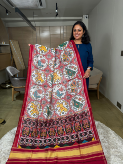White Twill Patan Patola Saree