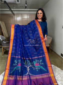 Blue Rajkot Patola Pure Silk Saree