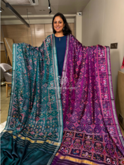 Reversible Twill Single Ikat Patola Pure Silk Saree