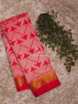 White Red Raw Rajkot Patola Pure Silk Saree