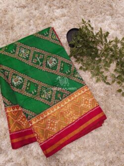Green Red Rajkot Patola Pure Silk Saree