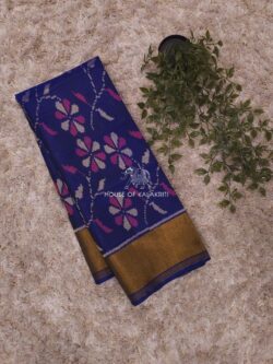 Blue Rajkot Patola Pure Silk Saree