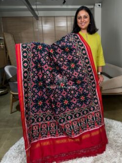 Blue Nauratan Bhat Patan Patola Double Ikkat Dupatta