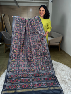 Grey Single Ikkat Patan Patola Saree