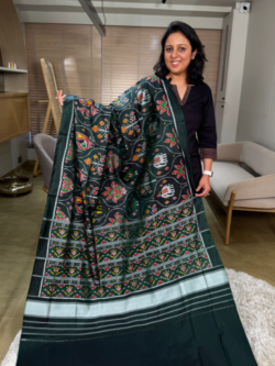 green rajkot patola pure silk saree