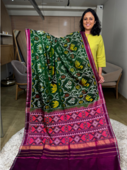 green single ikkat patan patola house of kalakriti