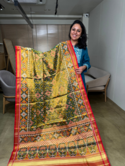 green patan patola single ikkat patola saree