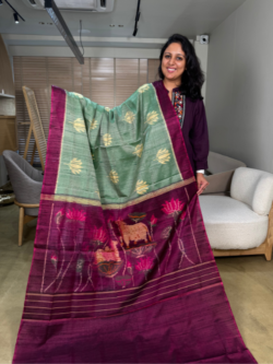 Green Pure Raw Silk Rajkot Patola Saree