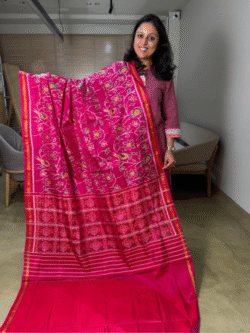 Pink rajkot patola pure silk saree