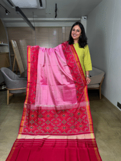 Pink rajkot patola pure silk saree