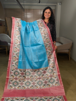 blue rajkot patola pure silk saree