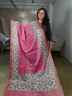 Pink Rajkot Patola Pure Silk Saree