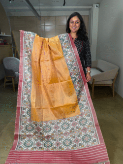 mustard yellow rajkot patola pure silk saree
