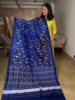 blue rajkot patola pure silk saree