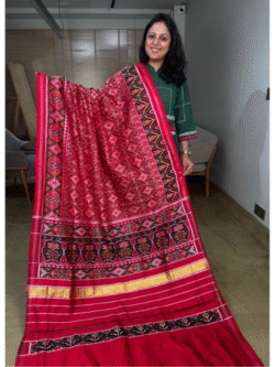 Red Twill Patola Pure Silk Saree