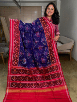 Blue Pure Silk Single Ikkat Patola Saree