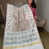 Chocolate Off-white Pure Silk Single Ikkat Patola Saree
