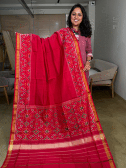 Red Rajkot Patola Pure Silk Saree