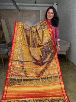 lavender tissue single ikkat patola pure silk saree