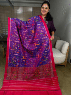 purple rajkot patola pure silk saree