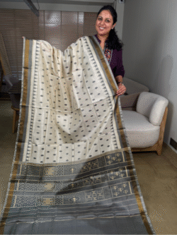 Off White Rajkot Patola Pure Silk Saree