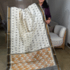 off-white rajkot patola pure silk saree