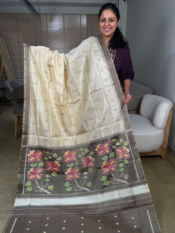 Off-White Rajkot Patola Pure Silk Saree