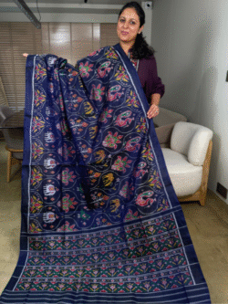 Blue rajkot patola pure silk saree