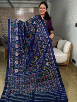 Blue Rajkot Patola Pure Silk Saree