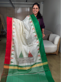 Off-White Rajkot Patola Pure Silk Saree