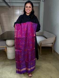 Pure Mulberry Silk Rajkot Patola Scarf