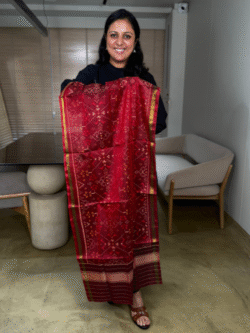 Pure Mulberry Silk Rajkot Patola Scarf