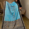 Blue Rajkot Patola Pure Raw Silk Saree