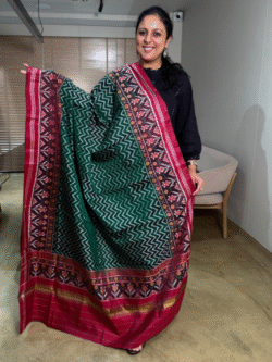 Patan Single Ikkat Patola Pure Silk Dupatta