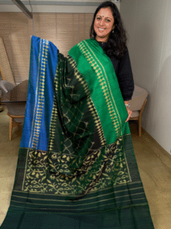 Green Rajkot Patola Pure Raw Silk Saree - 2