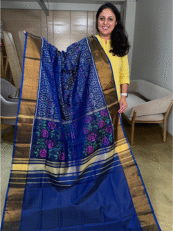 Blue Rajkot Patola Pure Silk Saree