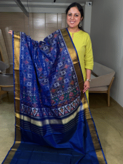 Blue Rajkot Patola Pure Silk Saree