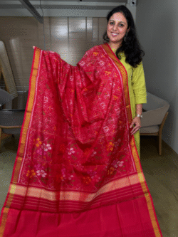 Red Rajkot Patola Pure Silk Saree