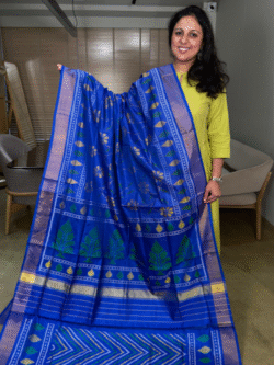 Blue Rajkot Patola Pure Silk Saree
